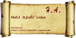 Hohl Ajnácska névjegykártya